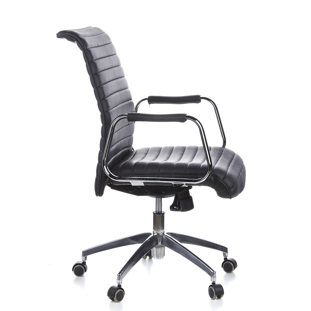 hjh OFFICE Bürostuhl / Chefsessel ASPERA 10 Leder, schwarz Produktabbildung Nr. 5: hjh OFFICE Bürostuhl / Chefsessel ASPERA 10 Leder, schwarz