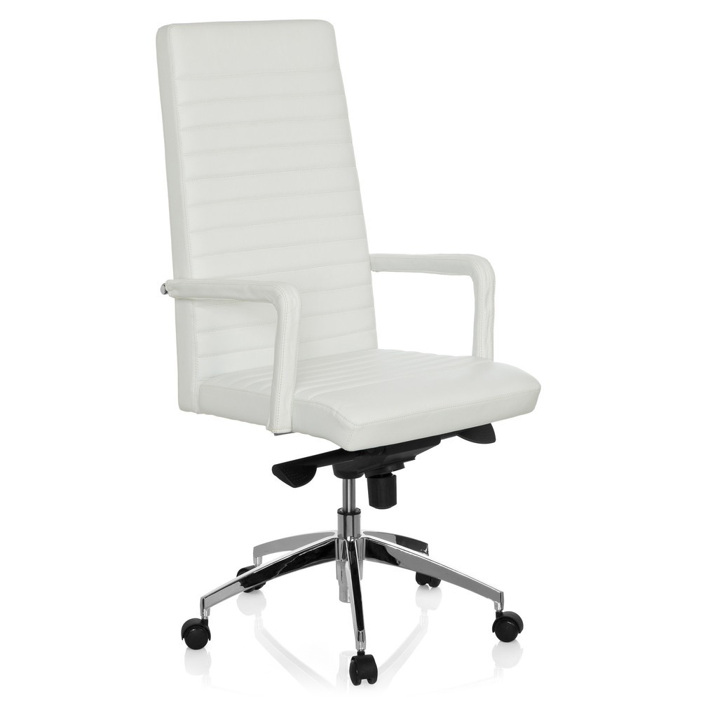 Produktabbildung Nr. 2: hjh OFFICE Bürostuhl / Chefsessel LENGA Leder, weiß