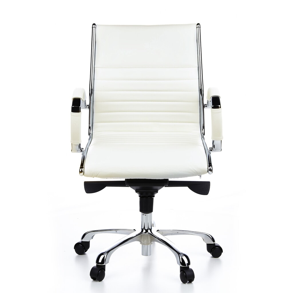 hjh OFFICE Bürostuhl / Chefsessel PARMA 10 Leder, cremeweiß Produktabbildung: hjh OFFICE Bürostuhl / Chefsessel PARMA 10 Leder, cremeweiß