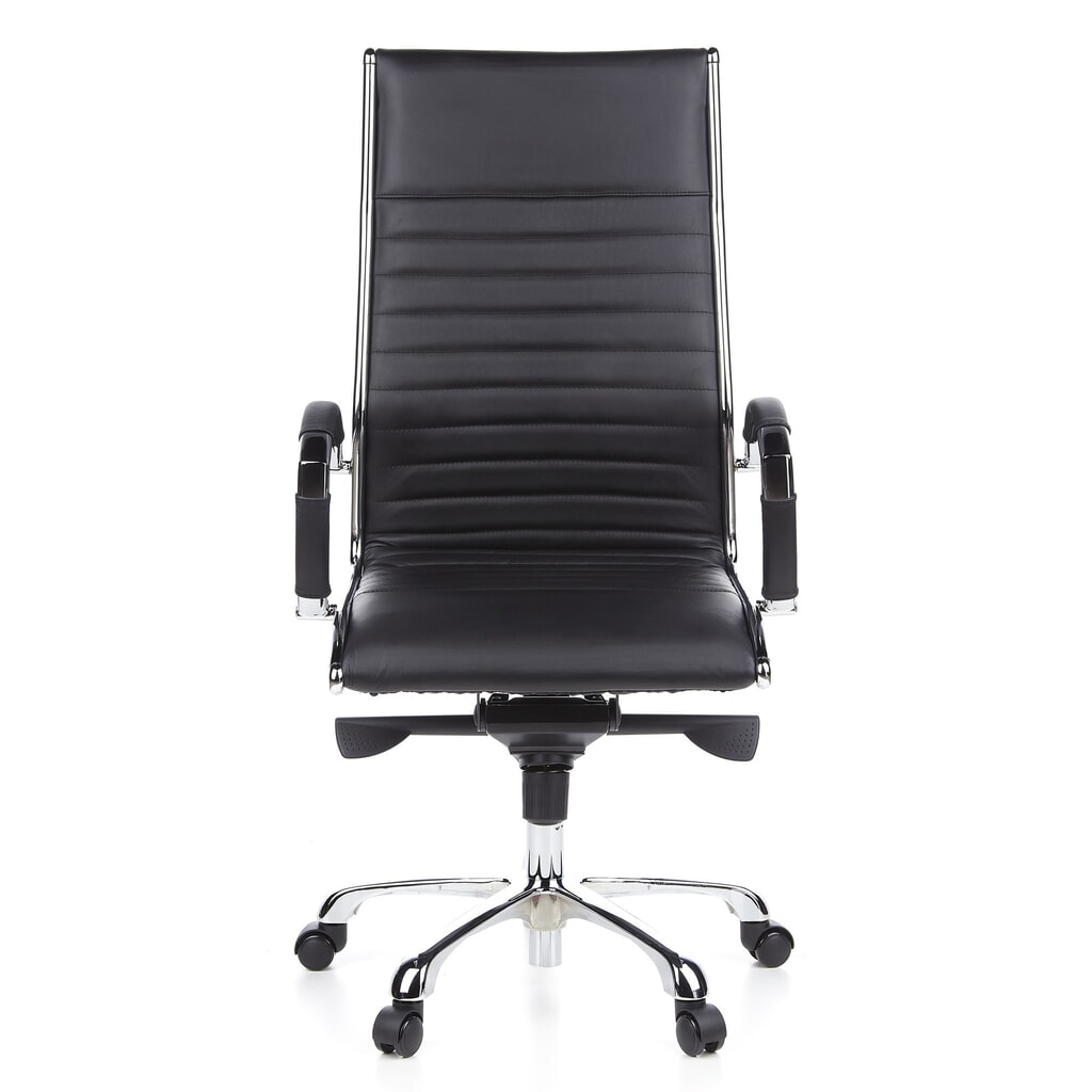 hjh OFFICE Bürostuhl / Chefsessel PARMA 20 Leder, schwarz Produktabbildung Nr. 1: hjh OFFICE Bürostuhl / Chefsessel PARMA 20 Leder, schwarz