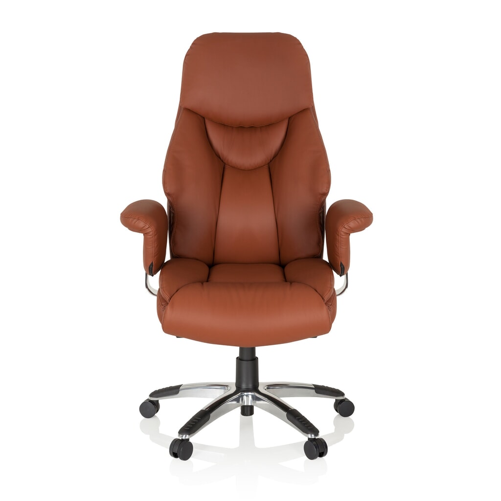 Produktabbildung: hjh OFFICE Bürostuhl / Chefsessel PRADO Leder, braun