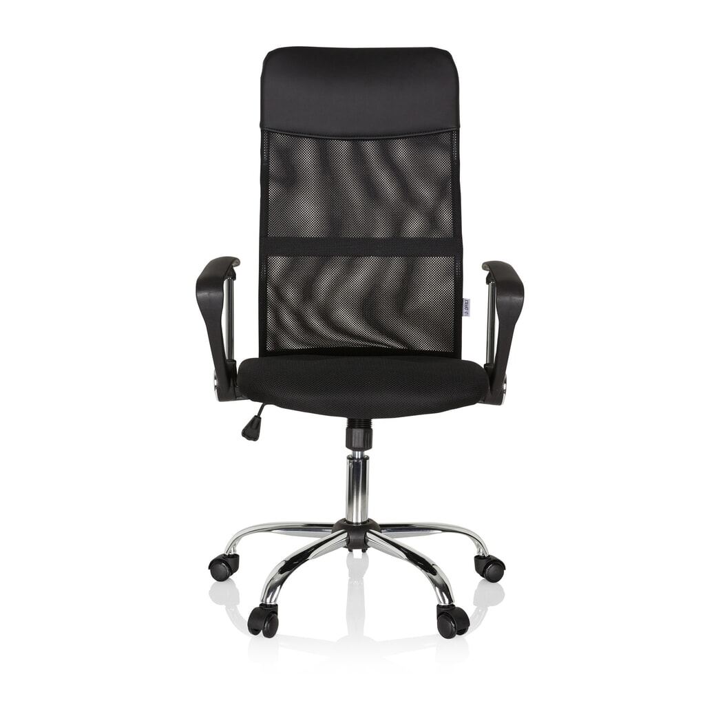 Produktabbildung: hjh OFFICE Bürostuhl / Chefsessel PURE NET Kunstleder/Netzstoff, schwarz