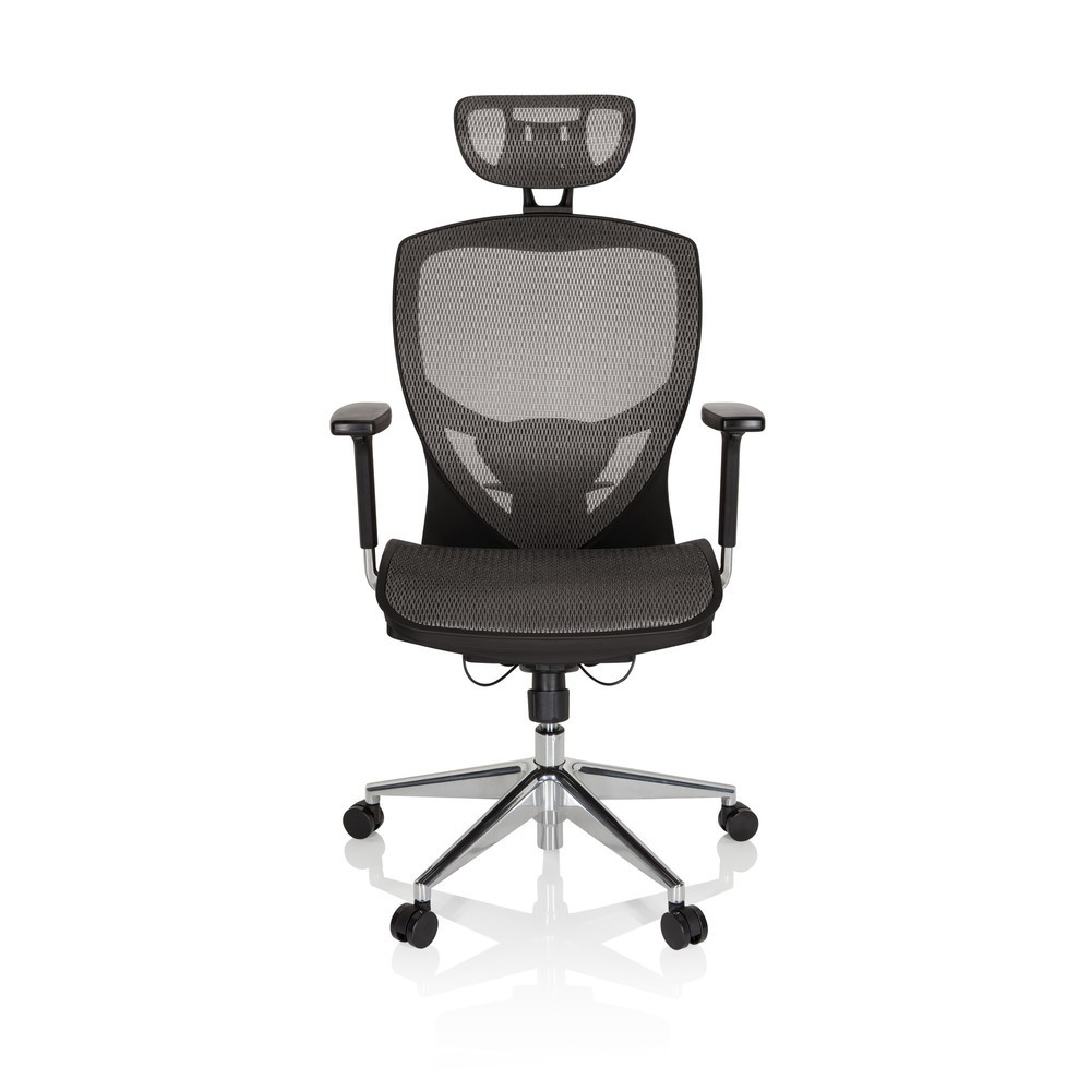 Produktabbildung: hjh OFFICE Bürostuhl / Chefsessel VENUS ONE Netzstoff, silbergrau/schwarz