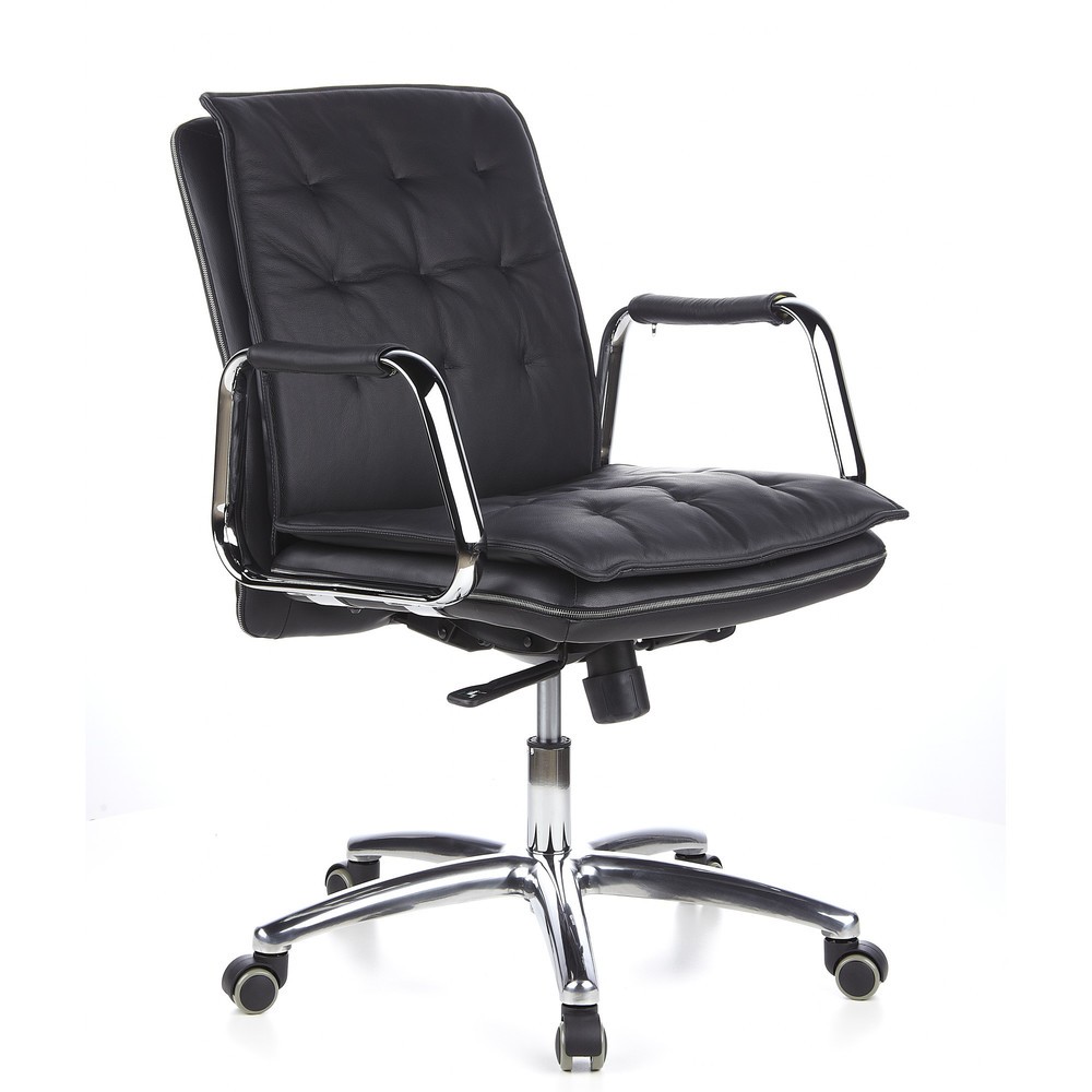 Produktabbildung Nr. 2: hjh OFFICE Bürostuhl / Chefsessel VILLA 10 Leder, schwarz