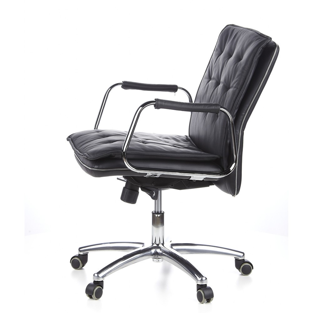 Produktabbildung Nr. 8: hjh OFFICE Bürostuhl / Chefsessel VILLA 10 Leder, schwarz