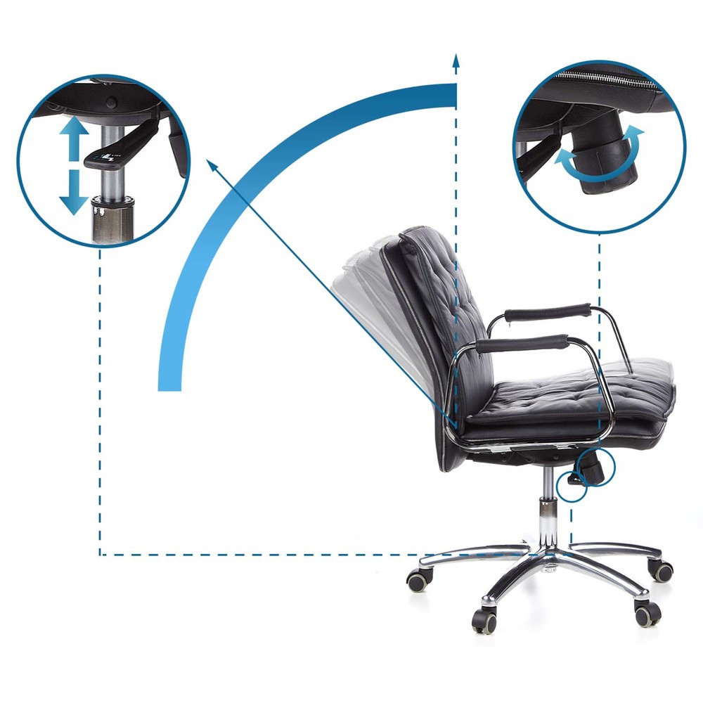 Produktabbildung Nr. 10: hjh OFFICE Bürostuhl / Chefsessel VILLA 10 Leder, schwarz