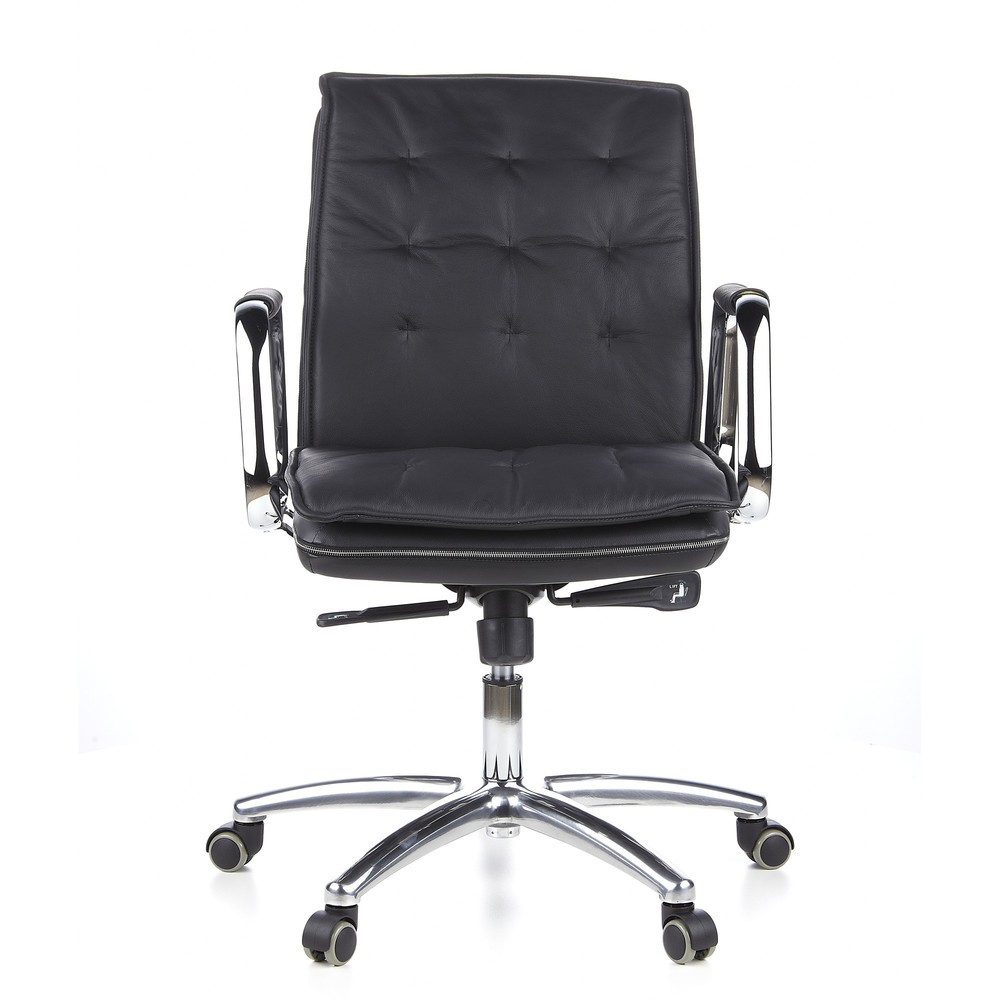 Produktabbildung Nr. 1: hjh OFFICE Bürostuhl / Chefsessel VILLA 10 Leder, schwarz