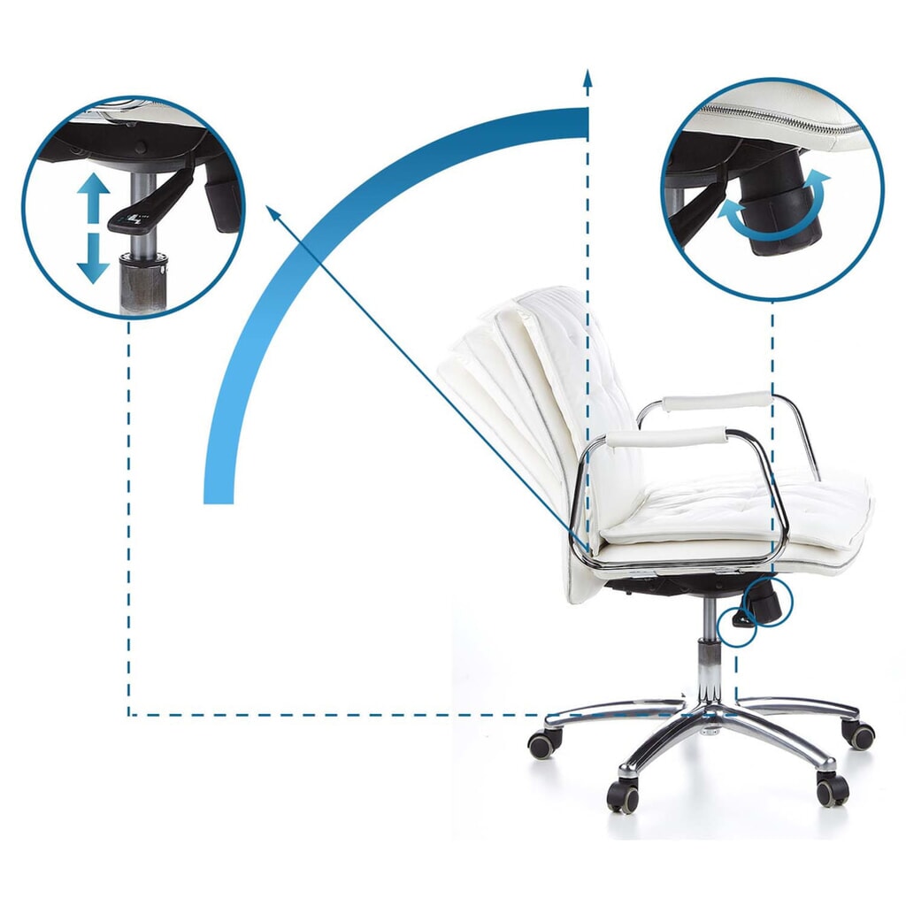Produktabbildung Nr. 12: hjh OFFICE Bürostuhl / Chefsessel VILLA 10 Leder, cremeweiß