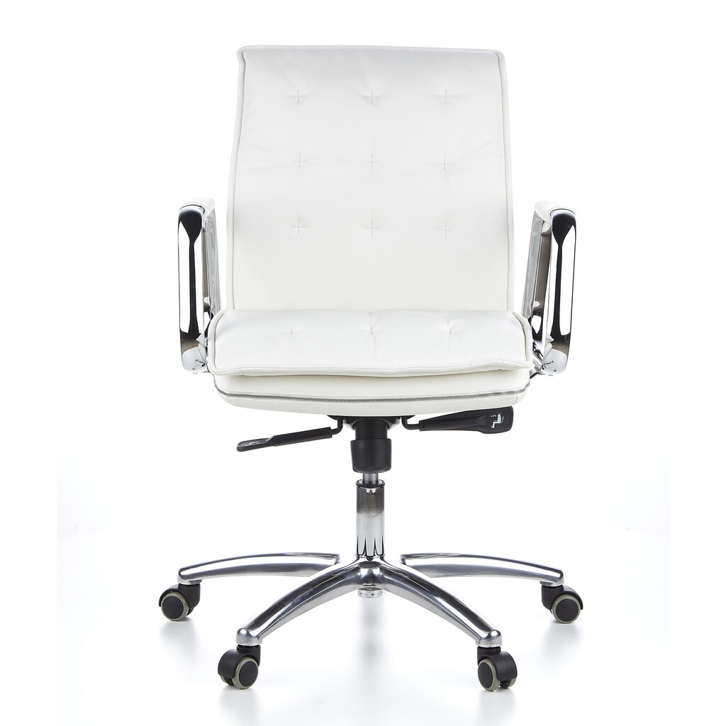 hjh OFFICE Bürostuhl / Chefsessel VILLA 10 Leder, cremeweiß Produktabbildung: hjh OFFICE Bürostuhl / Chefsessel VILLA 10 Leder, cremeweiß