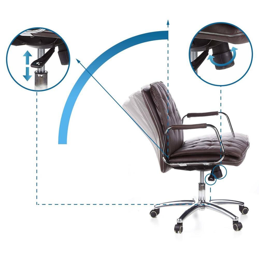 Produktabbildung Nr. 10: hjh OFFICE Bürostuhl / Chefsessel VILLA 10 Leder, braun