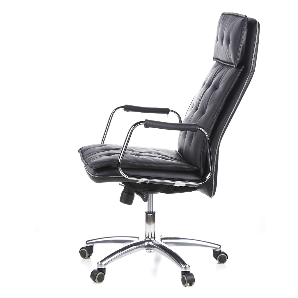 hjh OFFICE Bürostuhl / Chefsessel VILLA 20 Leder, schwarz Produktabbildung Nr. 10: hjh OFFICE Bürostuhl / Chefsessel VILLA 20 Leder, schwarz