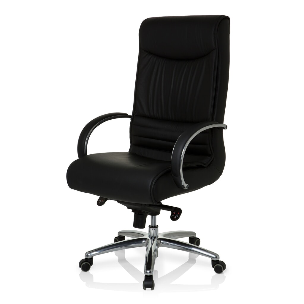 hjh OFFICE Bürostuhl / Chefsessel XXL F 400 Leder/Kunstleder, schwarz Produktabbildung Nr. 9: hjh OFFICE Bürostuhl / Chefsessel XXL F 400 Leder/Kunstleder, schwarz
