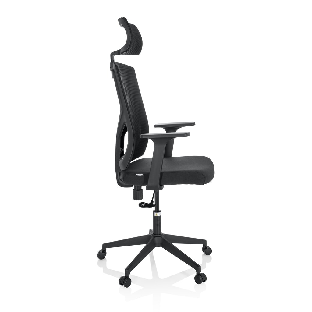 hjh OFFICE Bürostuhl / Drehstuhl BRETON B Stoff/Netzstoff, schwarz Produktabbildung Nr. 3: hjh OFFICE Bürostuhl / Drehstuhl BRETON B Stoff/Netzstoff, schwarz