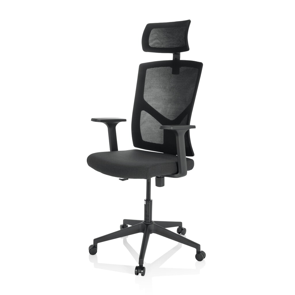 hjh OFFICE Bürostuhl / Drehstuhl BRETON B Stoff/Netzstoff, schwarz Produktabbildung Nr. 9: hjh OFFICE Bürostuhl / Drehstuhl BRETON B Stoff/Netzstoff, schwarz