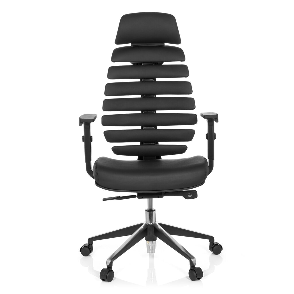 Produktabbildung: hjh OFFICE Bürostuhl / Drehstuhl ERGO LINE II PRO Leder, schwarz