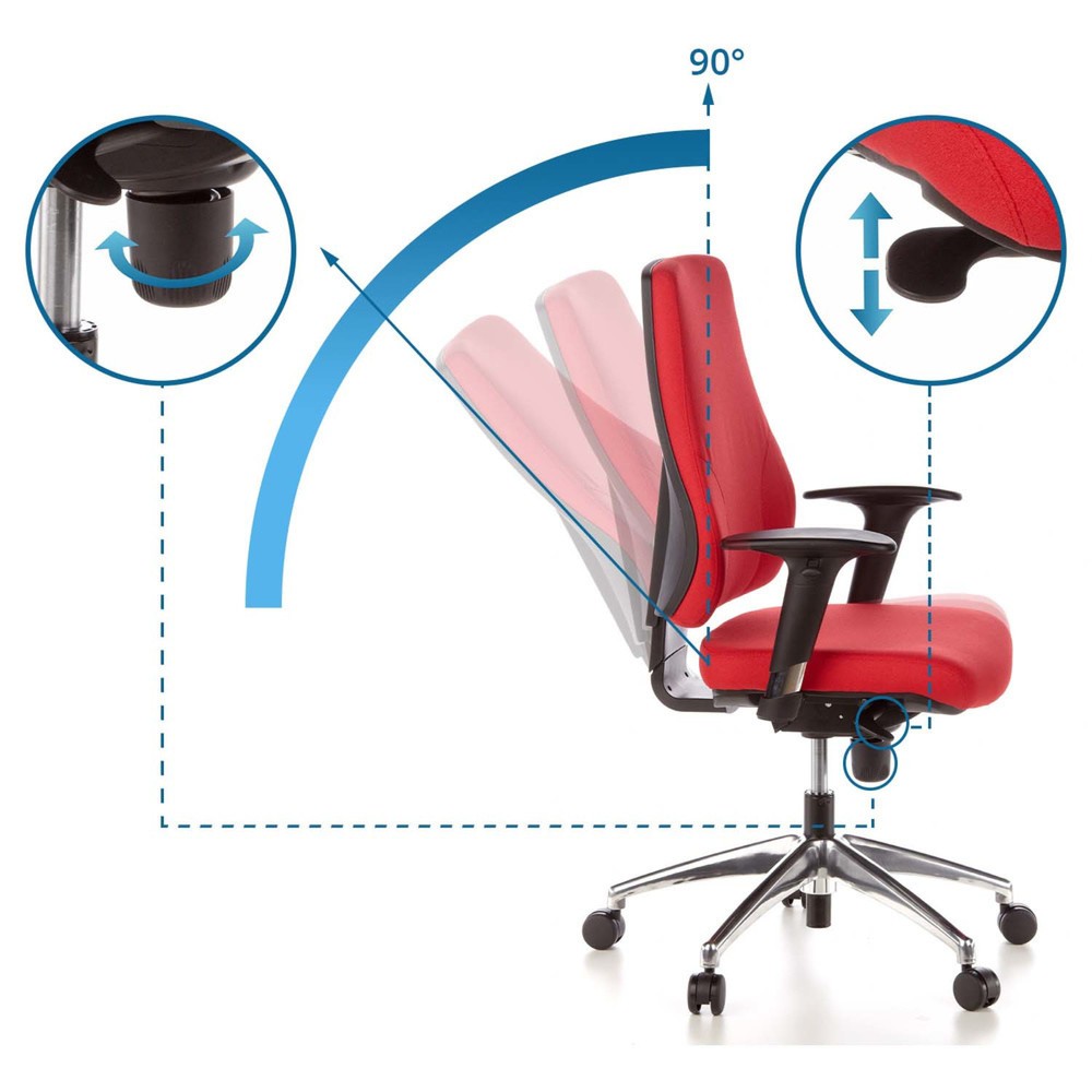 Produktabbildung Nr. 10: hjh OFFICE Bürostuhl / Drehstuhl PRO TEC 200 Stoff, rot