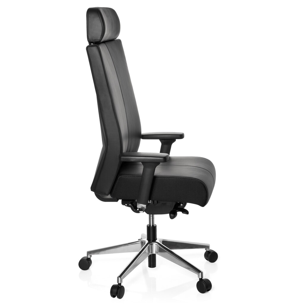 hjh OFFICE Bürostuhl / Drehstuhl PRO-TEC XXL Leder, schwarz Produktabbildung Nr. 5: hjh OFFICE Bürostuhl / Drehstuhl PRO-TEC XXL Leder, schwarz