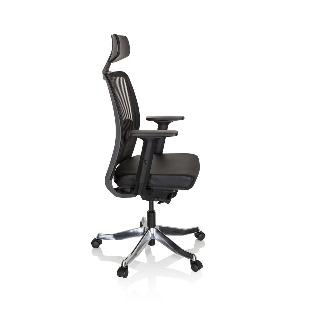 Produktabbildung Nr. 4: hjh OFFICE Bürostuhl / Drehstuhl SENATOR PRO Leder, Netzstoff, schwarz
