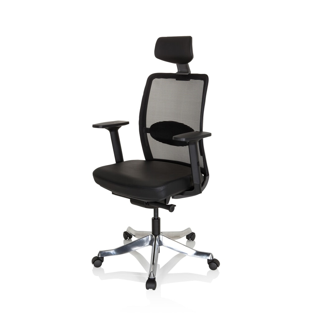 hjh OFFICE Bürostuhl / Drehstuhl SENATOR PRO Leder, Netzstoff, schwarz Produktabbildung Nr. 10: hjh OFFICE Bürostuhl / Drehstuhl SENATOR PRO Leder, Netzstoff, schwarz