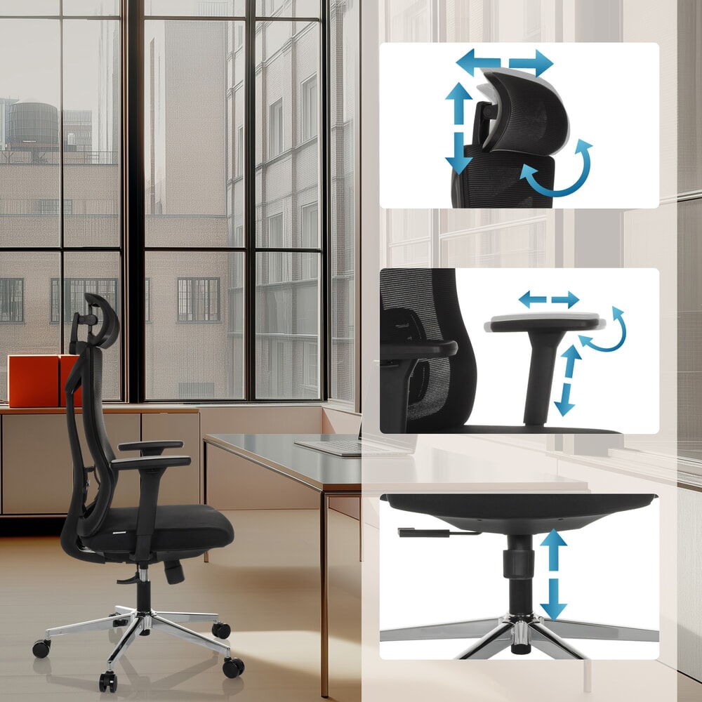 Produktabbildung Nr. 3: hjh OFFICE Bürostuhl KAMIAK, Synchronmechanik, Tragkraft 120 kg, schwarz