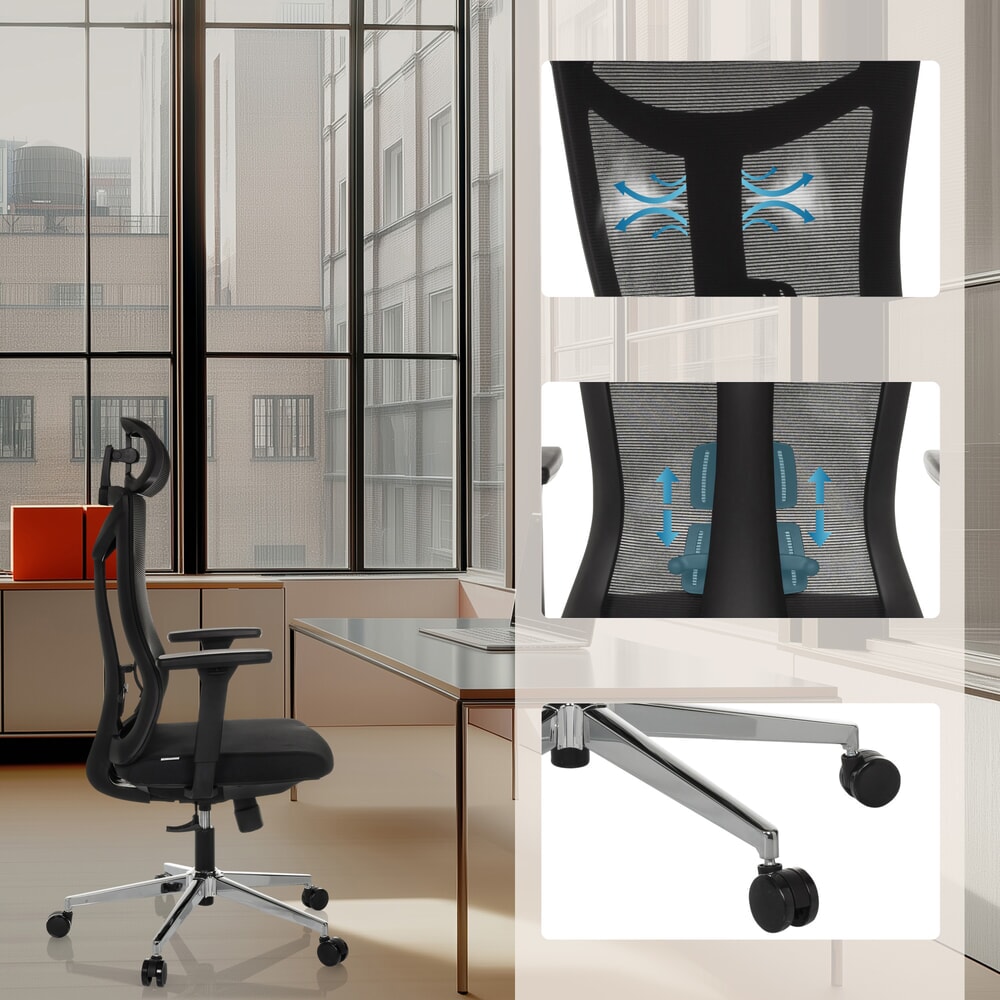 Produktabbildung Nr. 4: hjh OFFICE Bürostuhl KAMIAK, Synchronmechanik, Tragkraft 120 kg, schwarz