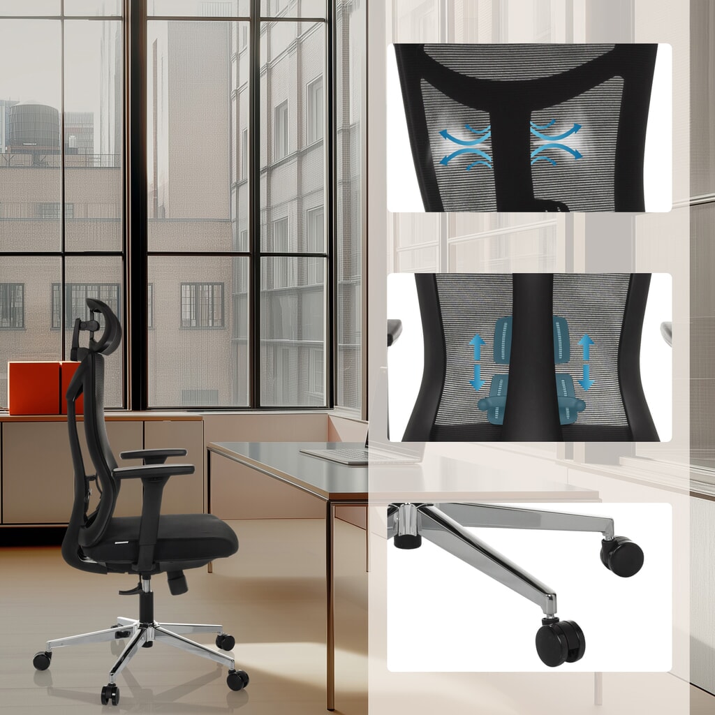 Produktabbildung Nr. 4: hjh OFFICE Bürostuhl KAMIAK, Synchronmechanik, Tragkraft 120 kg, schwarz