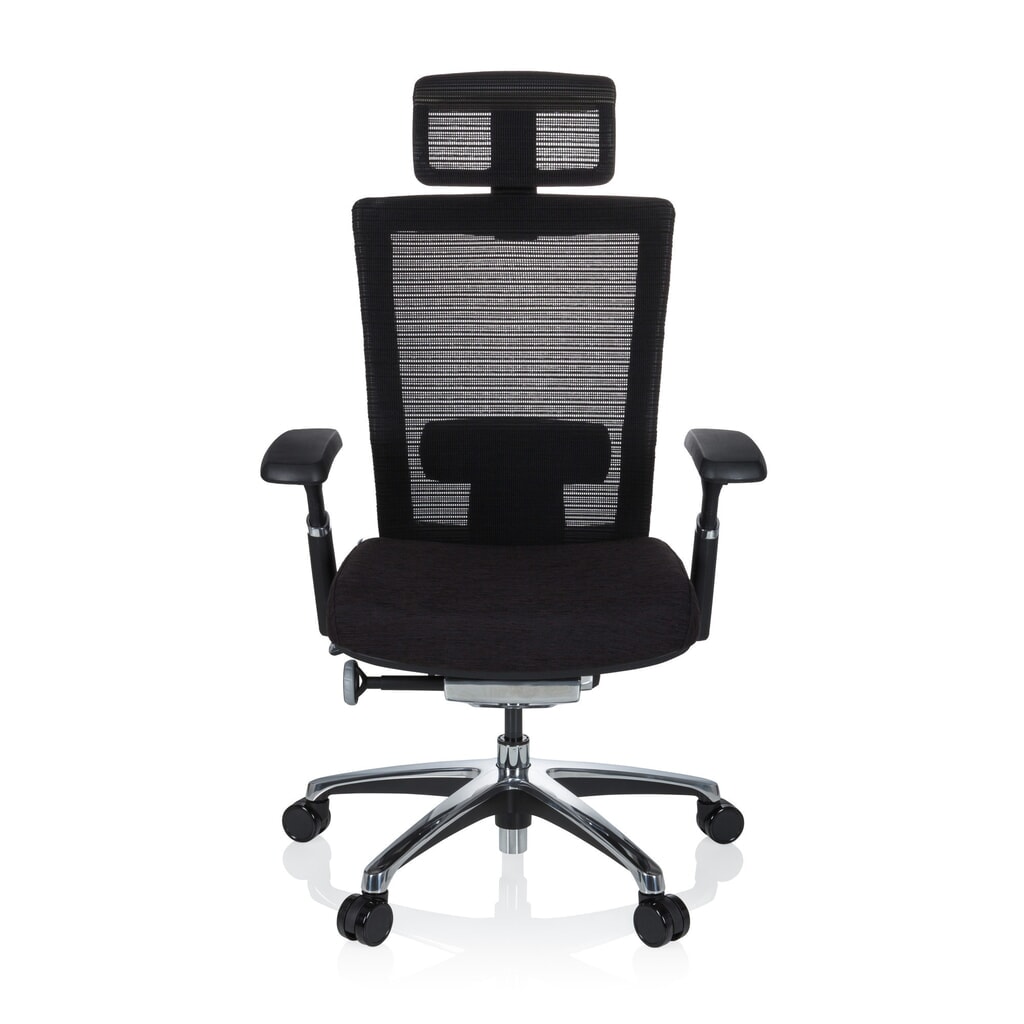 Produktabbildung: hjh OFFICE Bürostuhl NOVA PRO I ALU Stoff/Netzstoff, schwarz