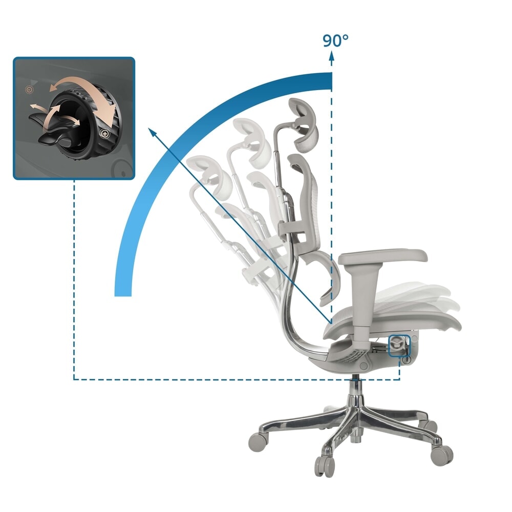 Produktabbildung Nr. 2: hjh OFFICE Chefsessel ERGOHUMAN ULTRA G GEN2, Netzrückenlehne, Tragkraft 120 kg, Sitzhöhe 460 - 580 mm, grau
