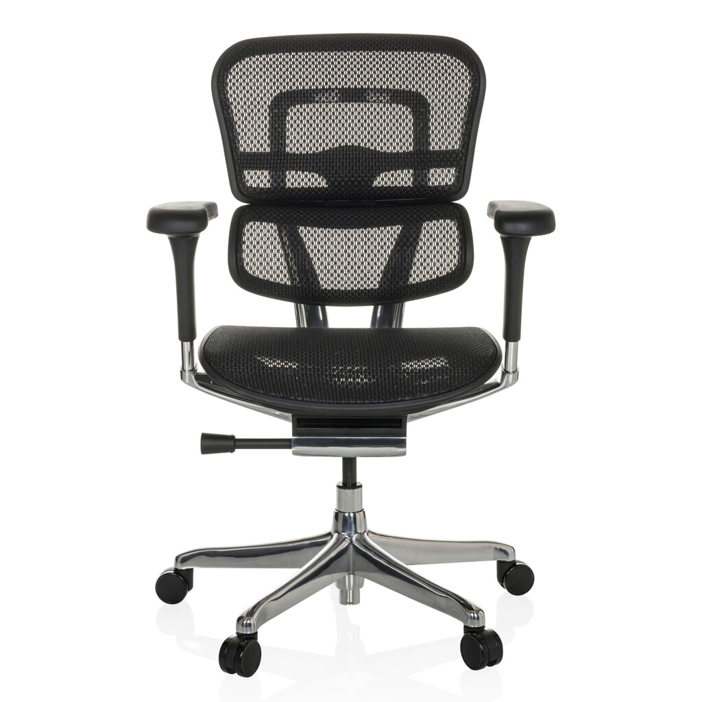 Produktabbildung: hjh OFFICE Chefsessel ERGOHUMAN BASE GEN2, Tragkraft 150 kg, Netzstoff, Sitzhöhe 470 - 580 mm, schwarz, ohne Kopfstütze