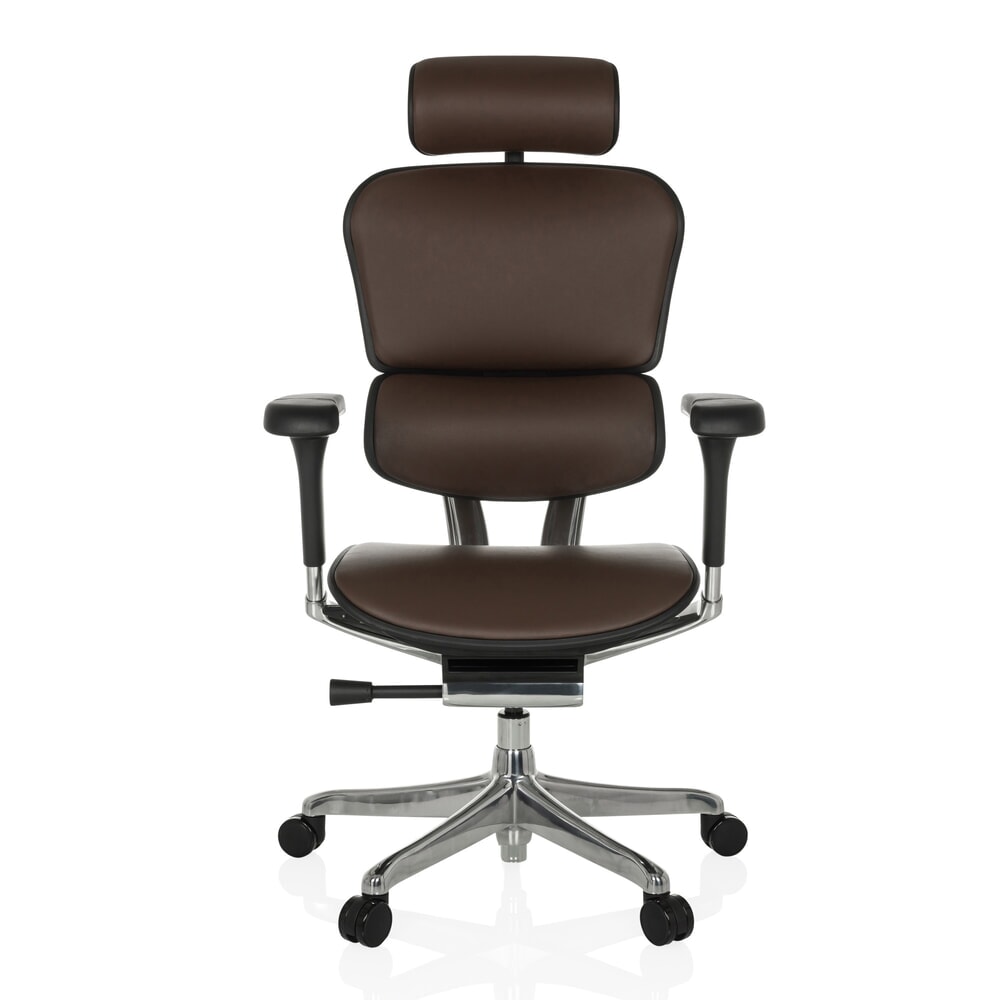 Produktabbildung Nr. 1: hjh OFFICE Chefsessel ERGOHUMAN GEN2, Tragkraft 150 kg, Echtleder, Sitzhöhe 460 - 560 mm, dunkelbraun