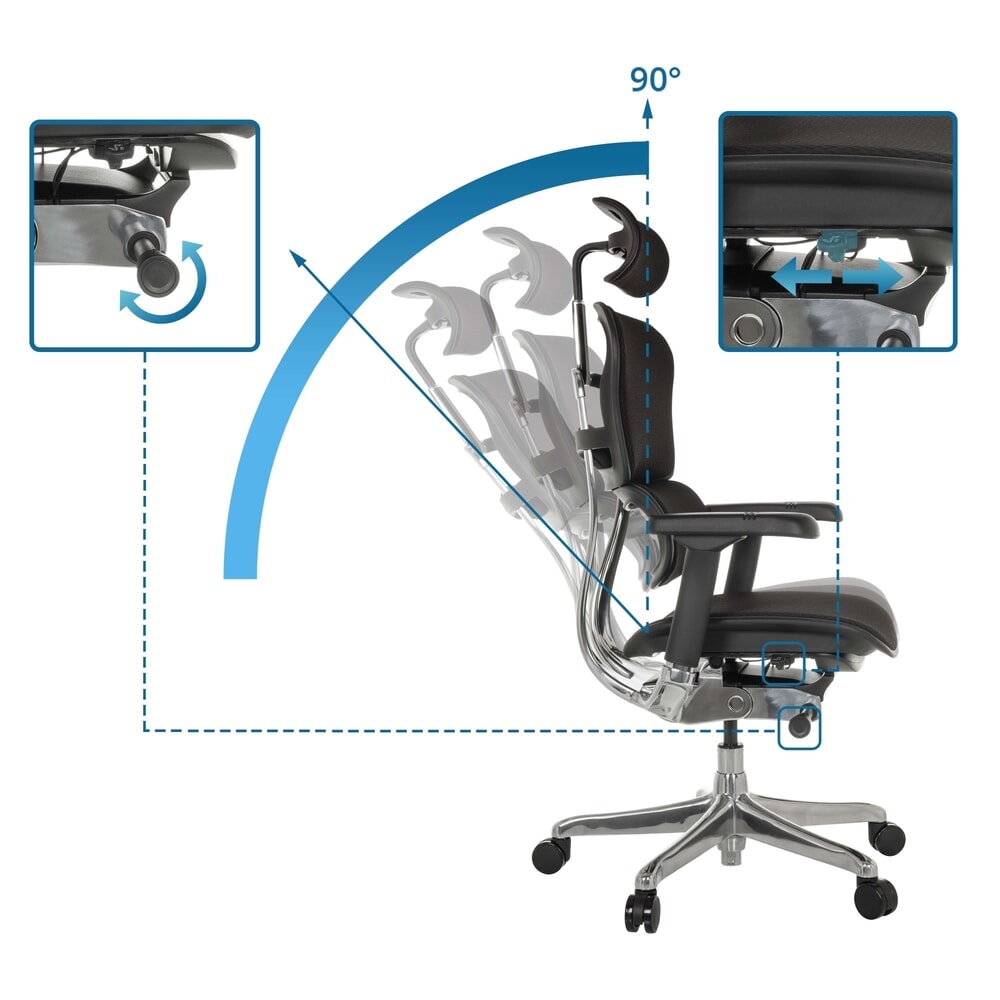 Produktabbildung Nr. 2: hjh OFFICE Chefsessel ERGOHUMAN GEN2, Tragkraft 150 kg, Vollpolster, Sitzhöhe 450 - 560 mm, schwarz