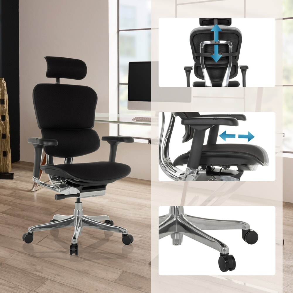 Produktabbildung Nr. 4: hjh OFFICE Chefsessel ERGOHUMAN GEN2, Tragkraft 150 kg, Vollpolster, Sitzhöhe 450 - 560 mm, schwarz