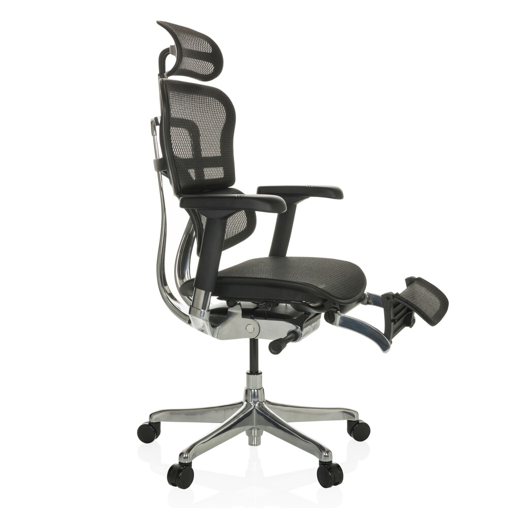 Produktabbildung Nr. 8: hjh OFFICE Chefsessel ERGOHUMAN PLUS LEGPRO GEN2, Tragkraft 150 kg, mit Beinablage, Netzstoff, Sitzhöhe 480 - 580 mm, schwarz