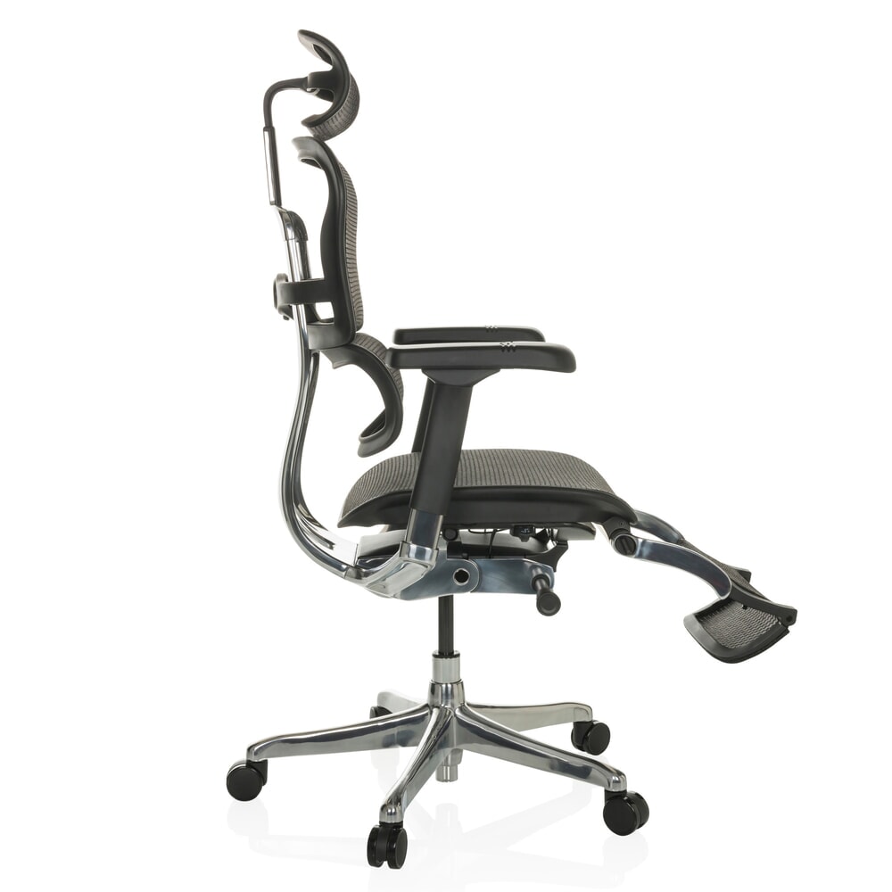 Produktabbildung Nr. 9: hjh OFFICE Chefsessel ERGOHUMAN PLUS LEGPRO GEN2, Tragkraft 150 kg, mit Beinablage, Netzstoff, Sitzhöhe 480 - 580 mm, schwarz