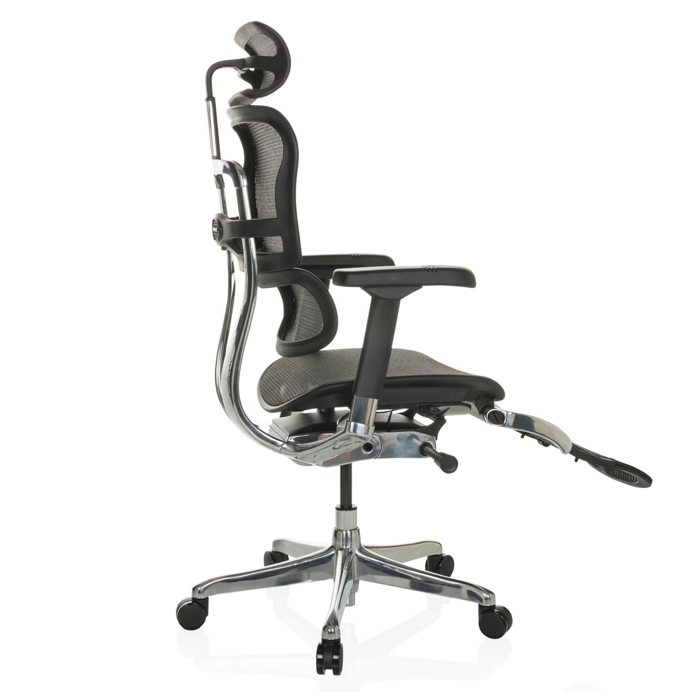 Produktabbildung Nr. 10: hjh OFFICE Chefsessel ERGOHUMAN PLUS LEGPRO GEN2, Tragkraft 150 kg, mit Beinablage, Netzstoff, Sitzhöhe 480 - 580 mm, schwarz
