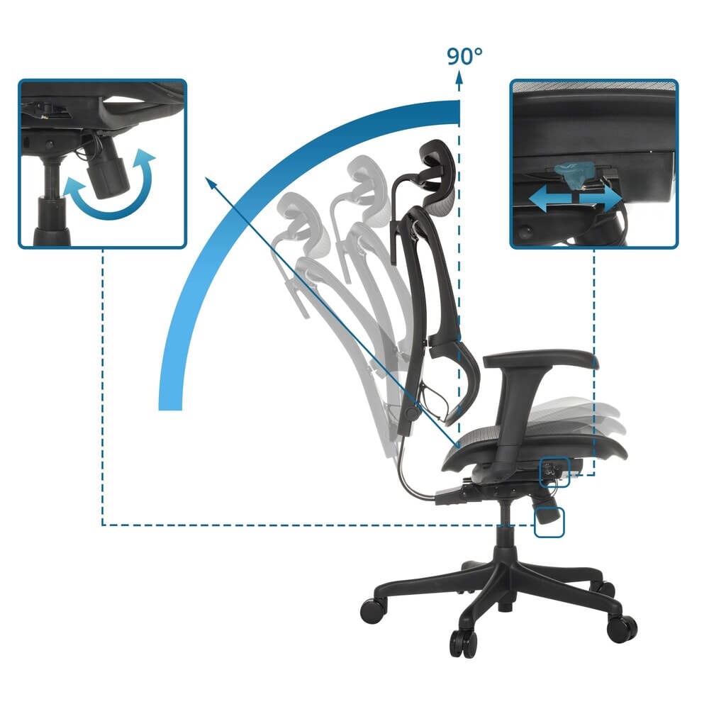 Produktabbildung Nr. 2: hjh OFFICE Chefsessel ERGOHUMAN SLIM ECO M GEN2, mit flexibler Rückenlehne, Tragkraft 120 kg, Höhe 1120 - 1340 mm, Netzstoffsitz, schwarz