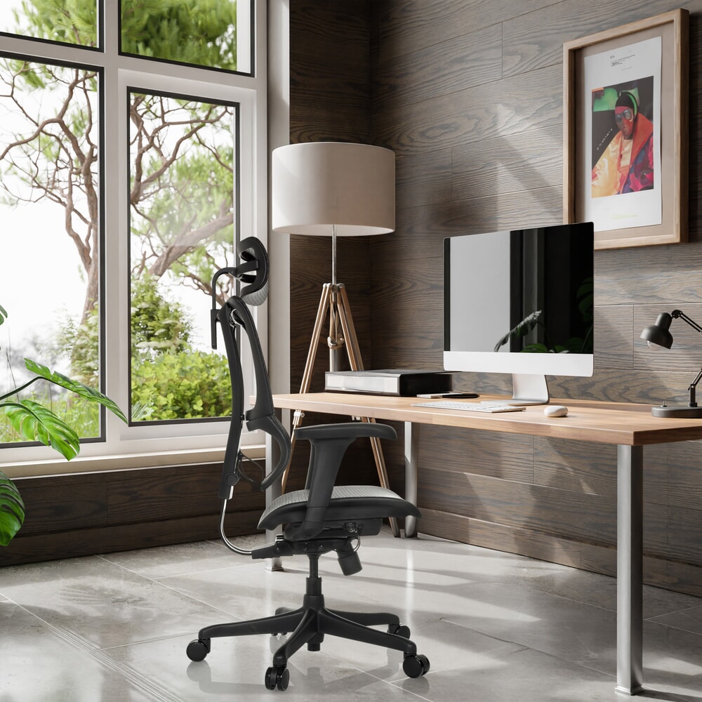Produktabbildung Nr. 5: hjh OFFICE Chefsessel ERGOHUMAN SLIM ECO M GEN2, mit flexibler Rückenlehne, Tragkraft 120 kg, Höhe 1120 - 1340 mm, Netzstoffsitz, schwarz