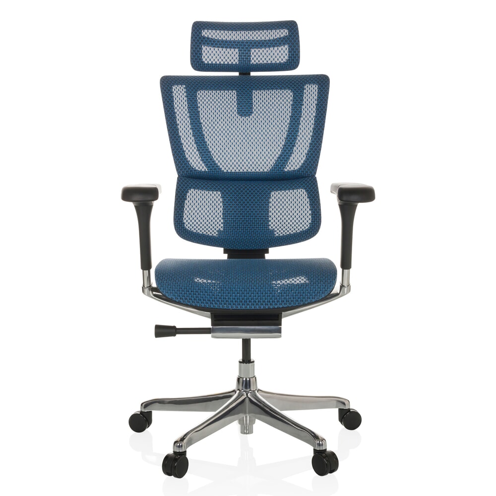 Produktabbildung Nr. 1: hjh OFFICE Chefsessel ERGOHUMAN SLIM GEN2, mit flexibler Rückenlehne, Tragkraft 150 kg, blau, Armlehne schwarz