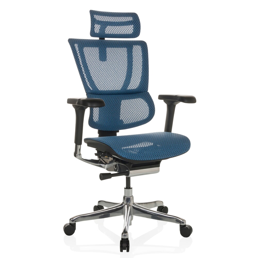 Produktabbildung Nr. 6: hjh OFFICE Chefsessel ERGOHUMAN SLIM GEN2, mit flexibler Rückenlehne, Tragkraft 150 kg, blau, Armlehne schwarz