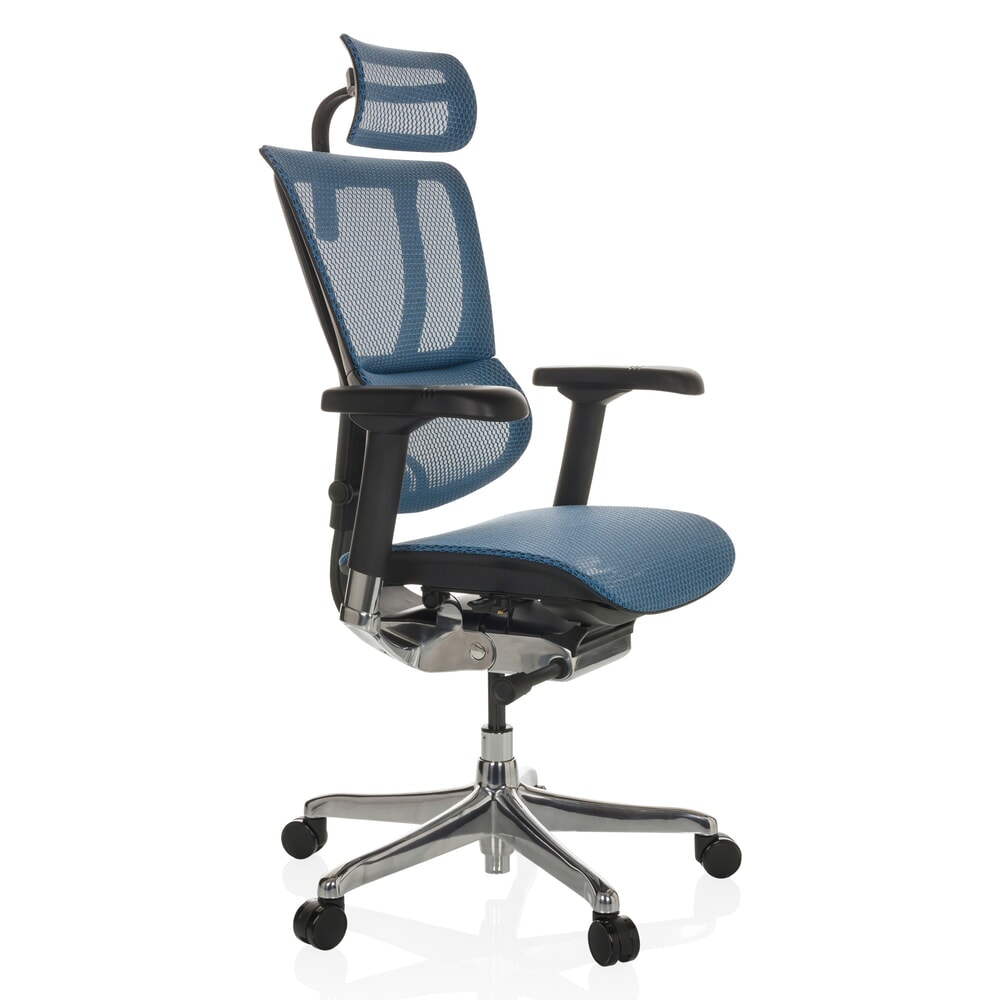 Produktabbildung Nr. 8: hjh OFFICE Chefsessel ERGOHUMAN SLIM GEN2, mit flexibler Rückenlehne, Tragkraft 150 kg, blau, Armlehne schwarz