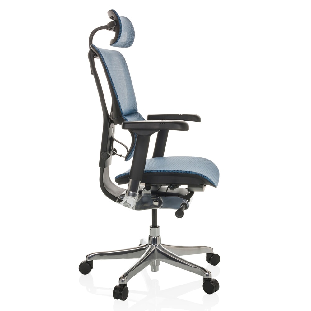 Produktabbildung Nr. 9: hjh OFFICE Chefsessel ERGOHUMAN SLIM GEN2, mit flexibler Rückenlehne, Tragkraft 150 kg, blau, Armlehne schwarz