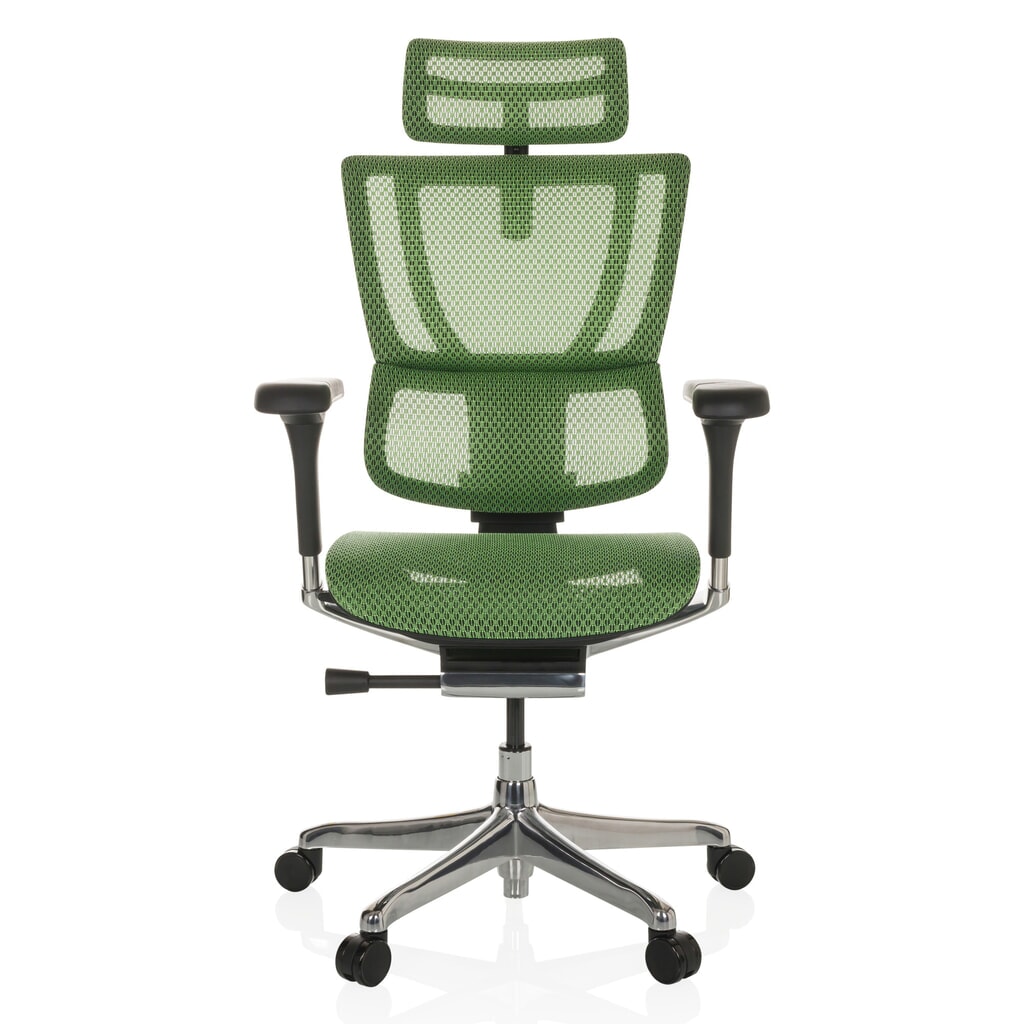 hjh OFFICE Chefsessel ERGOHUMAN SLIM GEN2, mit flexibler Rückenlehne, Tragkraft 150 kg, grün, Armlehne schwarz Produktabbildung: hjh OFFICE Chefsessel ERGOHUMAN SLIM GEN2, mit flexibler Rückenlehne, Tragkraft 150 kg, grün, Armlehne schwarz