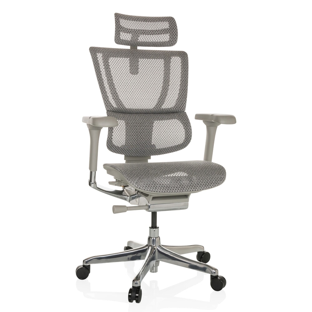 Produktabbildung Nr. 5: hjh OFFICE Chefsessel ERGOHUMAN SLIM G GEN2, mit flexibler Rückenlehne, Tragkraft 150 kg, hellgrau, Armlehne grau