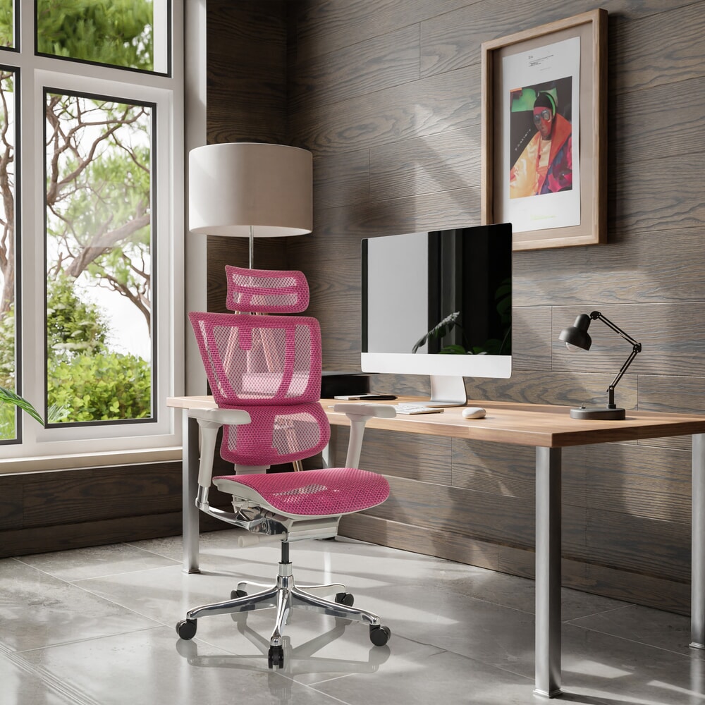 Produktabbildung Nr. 4: hjh OFFICE Chefsessel ERGOHUMAN SLIM G GEN2, mit flexibler Rückenlehne, Tragkraft 150 kg, rosa, Armlehne grau