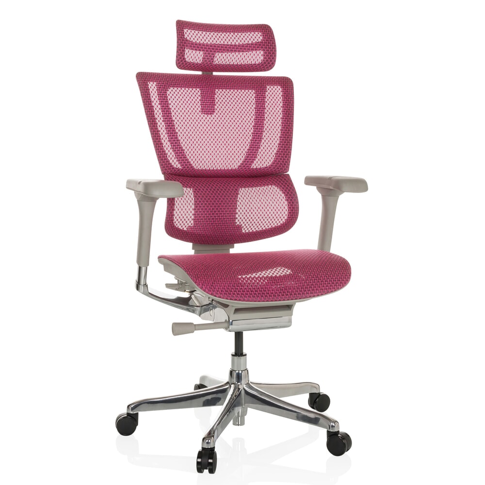 Produktabbildung Nr. 5: hjh OFFICE Chefsessel ERGOHUMAN SLIM G GEN2, mit flexibler Rückenlehne, Tragkraft 150 kg, rosa, Armlehne grau