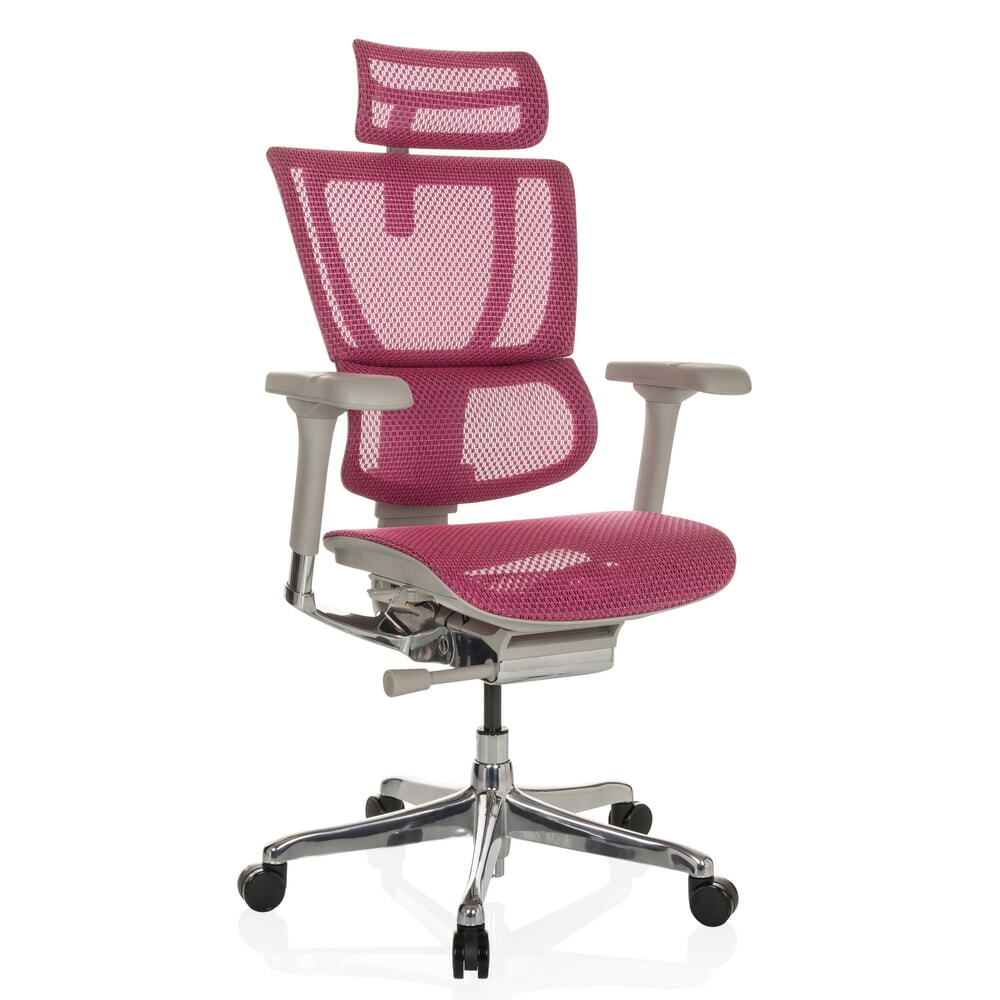 Produktabbildung Nr. 6: hjh OFFICE Chefsessel ERGOHUMAN SLIM G GEN2, mit flexibler Rückenlehne, Tragkraft 150 kg, rosa, Armlehne grau