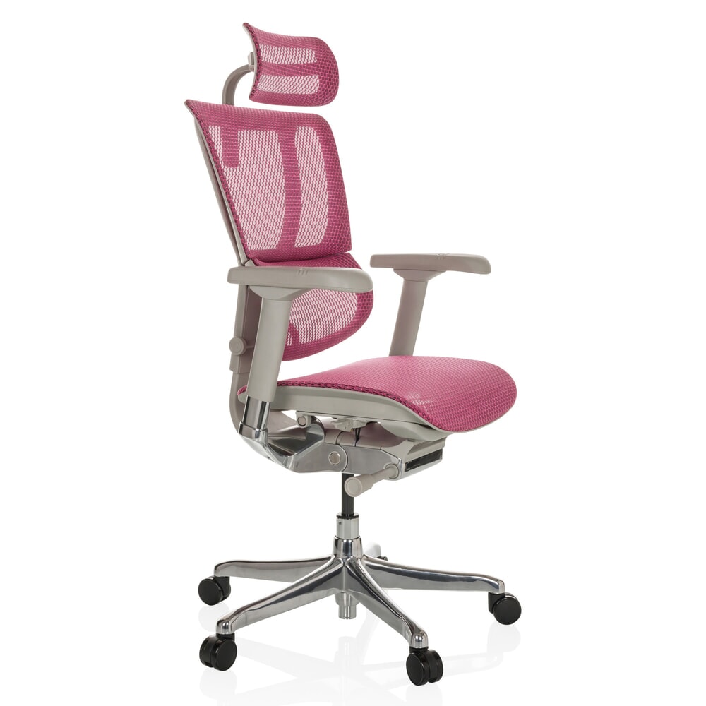Produktabbildung Nr. 8: hjh OFFICE Chefsessel ERGOHUMAN SLIM G GEN2, mit flexibler Rückenlehne, Tragkraft 150 kg, rosa, Armlehne grau