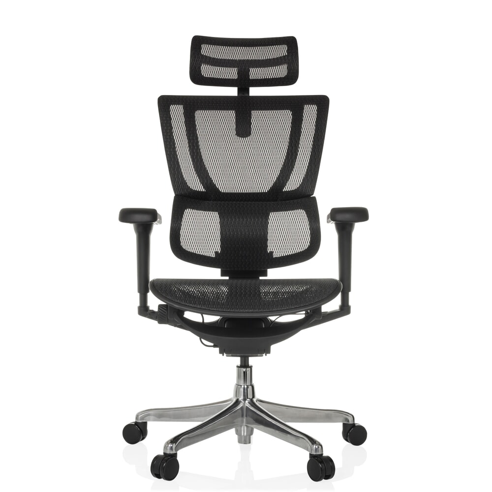 Produktabbildung: hjh OFFICE Chefsessel ERGOHUMAN SLIM ULTRA GEN2, mit flexibler Rückenlehne, Tragkraft 120 kg, Höhe 1160 - 1350 mm, Netzstoffsitz, schwarz
