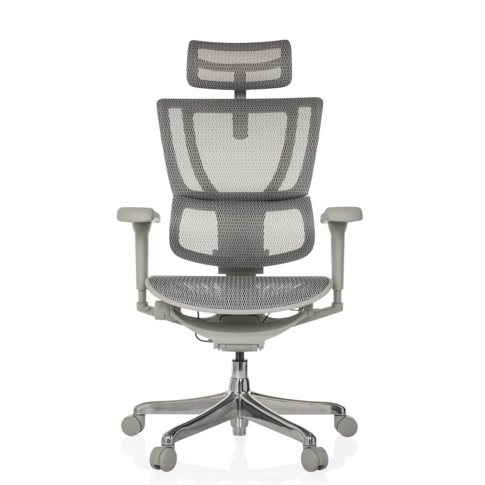 Produktabbildung: hjh OFFICE Chefsessel ERGOHUMAN SLIM ULTRA GEN2, mit flexibler Rückenlehne, Tragkraft 120 kg, Höhe 1160 - 1350 mm, Netzstoffsitz, grau