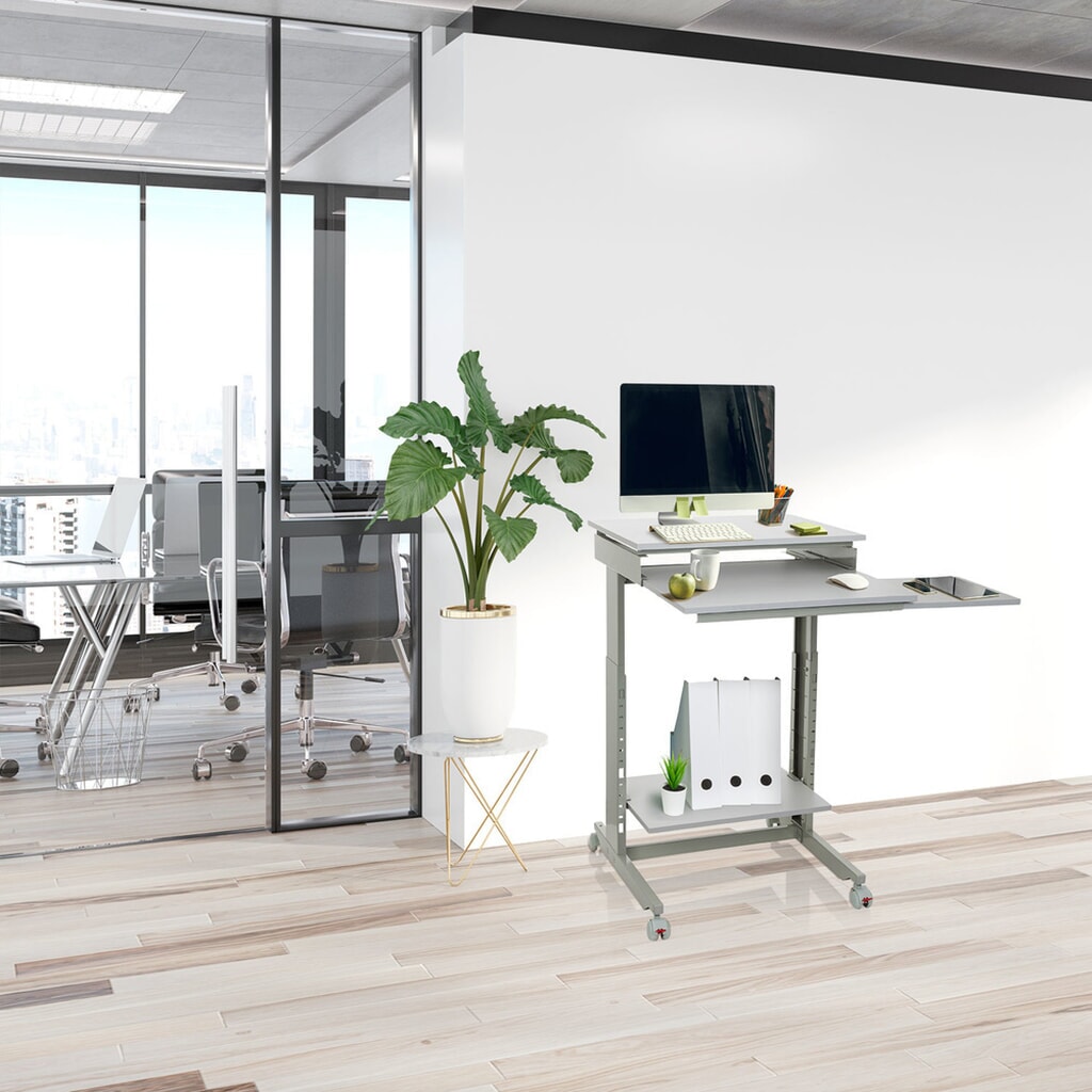 hjh OFFICE Computertisch / Schreibtisch WORKSTATION, grau Produktabbildung Nr. 3: hjh OFFICE Computertisch / Schreibtisch WORKSTATION, grau